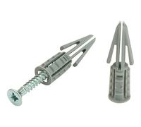 Plasplugs Regular Duty Standard Plasterboard Hollow Wall Fixings with Screws Pack of 10
