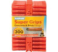 Plasplugs Regular Duty Super Grips Concrete and Brick Fixings RED Pack of 300