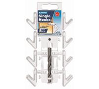 Plasplugs SSH551US Single Hook Installation Kit - White Cd/8 (Pack of 10)