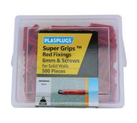 Plasplugs Super Grips Pz Red Multi-Purpose Screw & Wall Plug (Dia)6mm (L)32mm, Pack Of 500