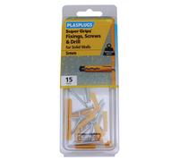Plasplugs Super Grips Pz Yellow Multi-Purpose Screw & Wall Plug (Dia)4.5mm (L)24.5mm, Pack Of 15