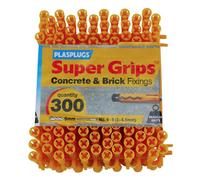 Plasplugs Super Grips Yellow Plastic Wall Plug (Dia)4.5mm (L)24.5mm, Pack Of 300