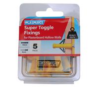 Plasplugs Super Toggle High-Tensile Steel Countersunk Hollow Wall Anchor (Dia)10mm (L)37mm, Pack Of 5