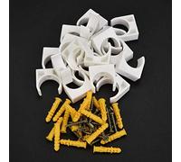 Plasric Pipe Clamp, Gas PVC Pipe Clamp, 20pcs 16/20/25/32mm PPR U Shaped Pipe Clamp Water Pipe Fixed Clips with Screws (25mm)