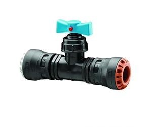 Plass-ONE 25mm x 15mm Push Fit MDPE to Copper Stop Tap - 0341C