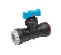 Plasson 0341C MDPE Pushfit Stop Tap (PE x Cu/PB/PEX) 25 x 22mm