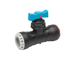 Plasson 0341C MDPE Pushfit Stop Tap (PE x Cu/PB/PEX) 25 x 22mm