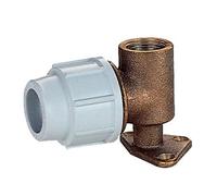 PLASSON 9055 20mm x 1/2" Brass Wallplate Elbow