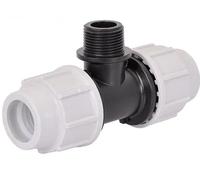 Plasson Mechanical Compression - 90 Degree Tee Male - 20mm x 1/2"