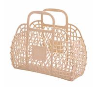 Plasstic Jelly Bags - Reusable Baskets | Jelly Tote Baskets | Bright Colourful Beach Baskets | 80's Retro Purse With Burlap Bags | Fashion Kids Playing Bag Basket For Kids Girls Women