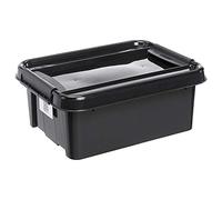 Plast Team ProBox Recycle Storage Box with Lid/Boxes with Lid QR Code Black, 21l