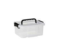 Plast Team Uno 11.5L Clear Plastic Storage Box with Handle & Lid