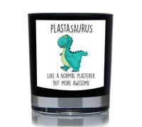 Plastasaurus, Like A Normal Plasterer But More Awesome Dinosaur 20cl Candle 60 SECOND MAKEOVER Black One Size