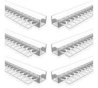 Plaster-in Drywall LED Profile, 3.3ft/1M 6 Pack LED Strip Diffuser with Milky Diffuser for 12mm LED Strip, Single Edge Silver U-Shape LED Aluminium Channel for Wall Edge, Ceiling & Stair Lighting