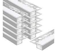 Plaster-in LED Profile, 10 Pack 3.3ft/1M Aluminum Profile with Milky Diffuser for 13mm LED Strip, Trimless Plaster Profile Single Sides Channel for Wall and Ceiling