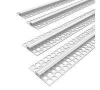 Plaster-in LED Profile, 3.3ft/1M 4 Pack Aluminum LED Channel with Milky Diffuser for 12mm LED Strip, Trimless Recessed LED Strip Diffuser for Ceiling, Wall Center Lighting & Strip Lights Installation