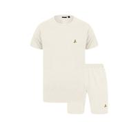 BRAVE SOUL Mens Short Sleeve T-Shirt and Shorts Set 2-Piece Summer Outfit for Everyday Comfort, Beige Colour, Size- S