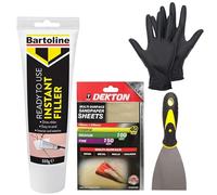 Plaster, Wood & Instant Wall Filler 330g + 3" Filling Tool & Sandpaper - Ready Mixed White Crack, Hole & Gap Repair Kit | For Plaster, Plasterboard & Wood, Smooth Finish, Interior & Exterior