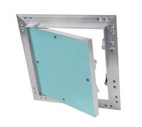Plasterboard Access Panel, 200mm x 200mm, Aluminium Frame, Push-Click Inspection Hatch, Flush Mount, Paintable 12.5mm Gypsum Board