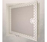 Plasterboard Door 400mm x 400mm Access Panel Inspection Hatch Metal Beaded Frame with Lock and Key