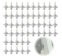 Plasterboard Fixings, 100 Pcs Plasterboard Wall Plug, 50 Butterfly Plaster Board Raw Plugs and 50 Plaster Board Screws, Anti Rotational Expansion Tubes for Hollow Drywall Cavity