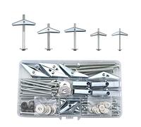 Plasterboard Fixings 40 Sets(120pcs),Drywall Screws And Wing Spring Toggle Bolts(M3/M4/M5/M6) Assorted Hollow Anchors Kit,Heavy Duty Wall Plugs For Plasterboard,Cavity Wall,Fibreboard(50/60/80mm)