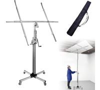 Plasterboard Lifter Drywall Lift Panel Hoist Jack Tool with Lockable Wheels, Strong Load-Bearing, Ceiling Drilling 3.8m