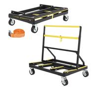 Plasterboard Trolley Dry Wall Cart, 1000kg Heavy Duty Sheetrock Board Sheet Material Carrier Dolly Transporter with Swivel Wheels (2 Loackable), Folding Drywall Cart for Plywood Sheetrock Glass Window