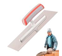 Plasterboard Trowel - 10.63 Inch Flat Plastering Equipment | Silver Mortar Trowel with Ergonomic Handle | Lightweight Concrete Tool for Plasterboard in Paper