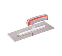 Plasterboard Trowel - 10.63 Inch Flat Plastering Equipment | Silver Mortar Trowel with Ergonomic Handle | Lightweight Concrete Tool for Plasterboard in Paper