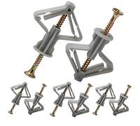 Plasterboard Wall Fixing Plastic Expansion/Plug Anchor Bolts Anti Rotate Heavy Duty with Countersunk Screws for TV Wall Brackets Hollow Drywall Cavity (Grey, 30PCS)