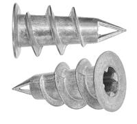 Plasterboard Wall Plugs (Pack of: 100) Fixing Heavy Duty Rawl Plug Metal Anchor Self Drilling Metal Self-Drill Plasterboard Fixings