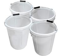 Plasterers Bucket Four Pack Heavy Duty Plasterers Bucket Set for Mixing Building Plaster and Holding Water - 25 Litre - Pack of 4