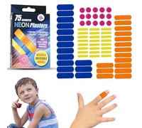 Plasters for Children - 75 Piece, Neon Washproof Bandages, Latex-Free Plasters, First Aid Plasters for Kids Adults, Travel Essentials for Kids Safety and Health