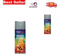 Plasti-kote 1148 Grey Enamel Primer - 400ml Fast-Drying Aerosol for Wood & Metal