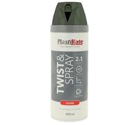 Plastikote 021101 Twist & Spray Gloss Medium Grey 400Ml