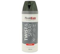 Plastikote 021101 Twist & Spray Gloss Medium Grey 400Ml