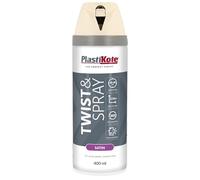 Plasti-kote 22101 400ml Premium Spray Paint Satin - White,Package may vary