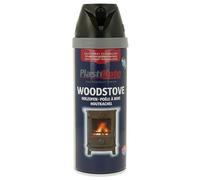 Plastikote Wood Stove Aerosol Spray Paint Black 400ml