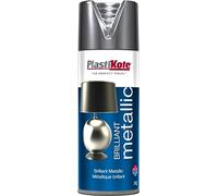 Plastikote Brilliant Metallic Aerosol Spray Paint Silver 400ml