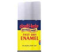 Plasti-Kote Fast Dry Enamel Spray Paint Gloss White 100ml - Quick-Dry, Durable High-Gloss Finish for Metal, Wood & Plastic - Ideal for Touch-Ups, DIY, Crafts & Home Projects