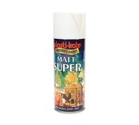 Plastikote 011107 Matt Super Spray White 400Ml