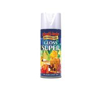 Plasti-Kote PKT1109 Super Gloss White Spray Paint 400ml - Multi-Purpose, Fast-Drying, UV Resistant
