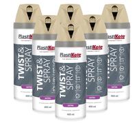 Plasti-Kote Premium Spray Paint Satin | Multi Surface | Warm Grey | 6 x 400ml