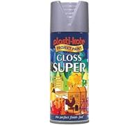 Plasti-kote Super Gloss Spray Paint 400ml Aluminium - Multi-Purpose Fast-Drying