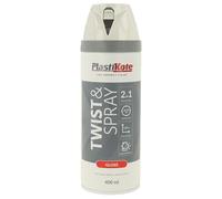 Plasti-Kote Twist & Spray Gloss White Paint 400ml - High-Gloss Finish, Quick-Dry, Durable Spray for Indoor & Outdoor Surfaces - Ideal for DIY, Furniture & Home Décor Projects