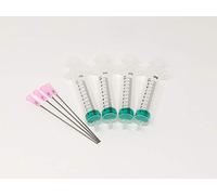 Plastic 10ml Syringe and 4" Blunt Stainless Steel Needles (8)