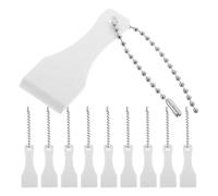 Plastic 10pcs Lottery Ticket Scraper with Keychain, White