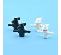 Plastic 2 way ink valve two ways for Solvent UV printer Flora Xuli Roland aifa ink tube switch CISS system manual valve(Black-4x3 5x3mm)