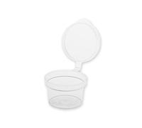 Plastic 25 ml Hinged Lid Deli Pot or Sauce Pot, Pack of 50